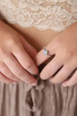 New Rainbow Moonstone Miki Oval Ring Rings
