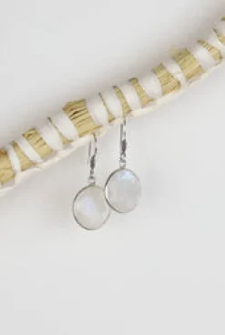 New Rainbow Moonstone Round Faceted Drops Earrings