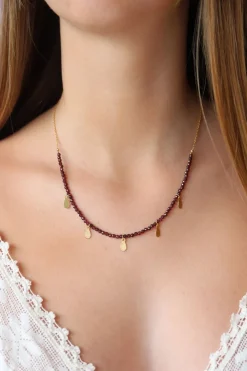 Discount Rhodonite Necklace with Gold Charms Necklaces And Pendants