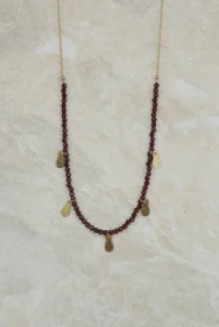 Discount Rhodonite Necklace with Gold Charms Necklaces And Pendants