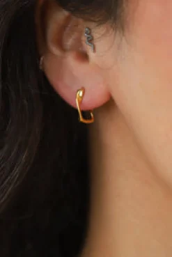Discount Rosa Gold Twist Hoops Earrings