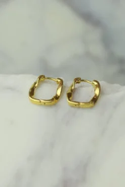 Discount Rosa Gold Twist Hoops Earrings