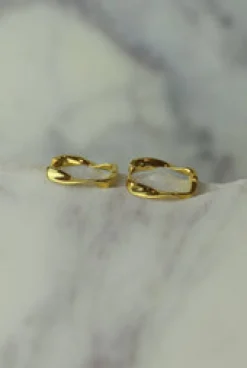 Discount Rosa Gold Twist Hoops Earrings