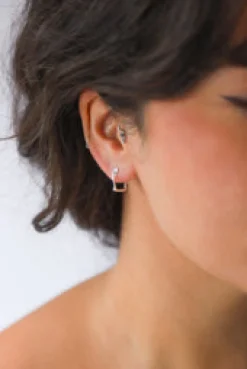Online Rosa Silver Twist Hoops Earrings