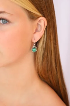 Outlet Round Malachite Earrings Earrings