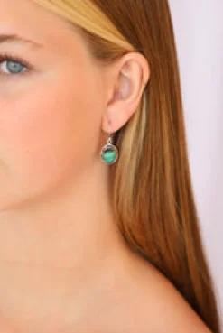 Outlet Round Malachite Earrings Earrings