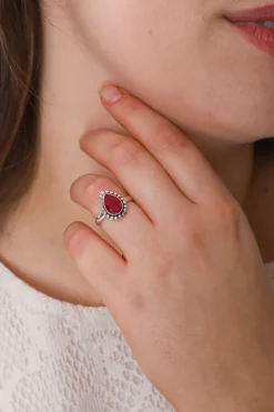 New Ruby Mona Tear & Dot Ring Rings