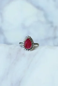 New Ruby Mona Tear & Dot Ring Rings