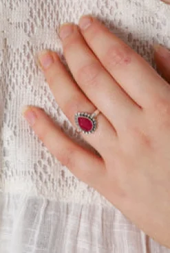 New Ruby Mona Tear & Dot Ring Rings