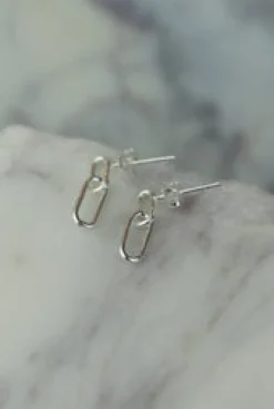 Online Silver Double Link Drops Studs And Hoops|Earrings