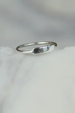 Hot Silver Rectangle Bar Ring Rings