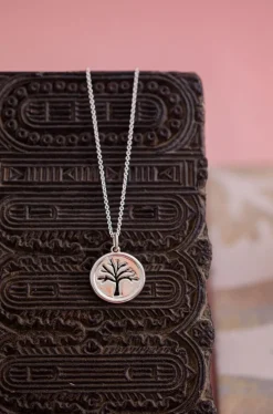 New Silver Tree Disc Necklace Necklaces And Pendants