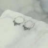 New Small Silver Triple Pointed Hoops Earrings