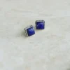New Square Lapis Studs Earrings|Studs And Hoops