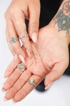 Discount Tria Silver Hoops Earrings